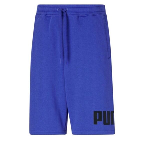 Puma Men's Big Fleece Logo 10in Shorts Royal Sapphire/Blk/Wht-Short - Picture 3 of 13